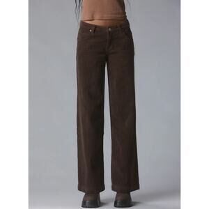 NWT UNIF Brown Corduroy Pants Wide Leg High Rise Alt Indie Fall Size 28